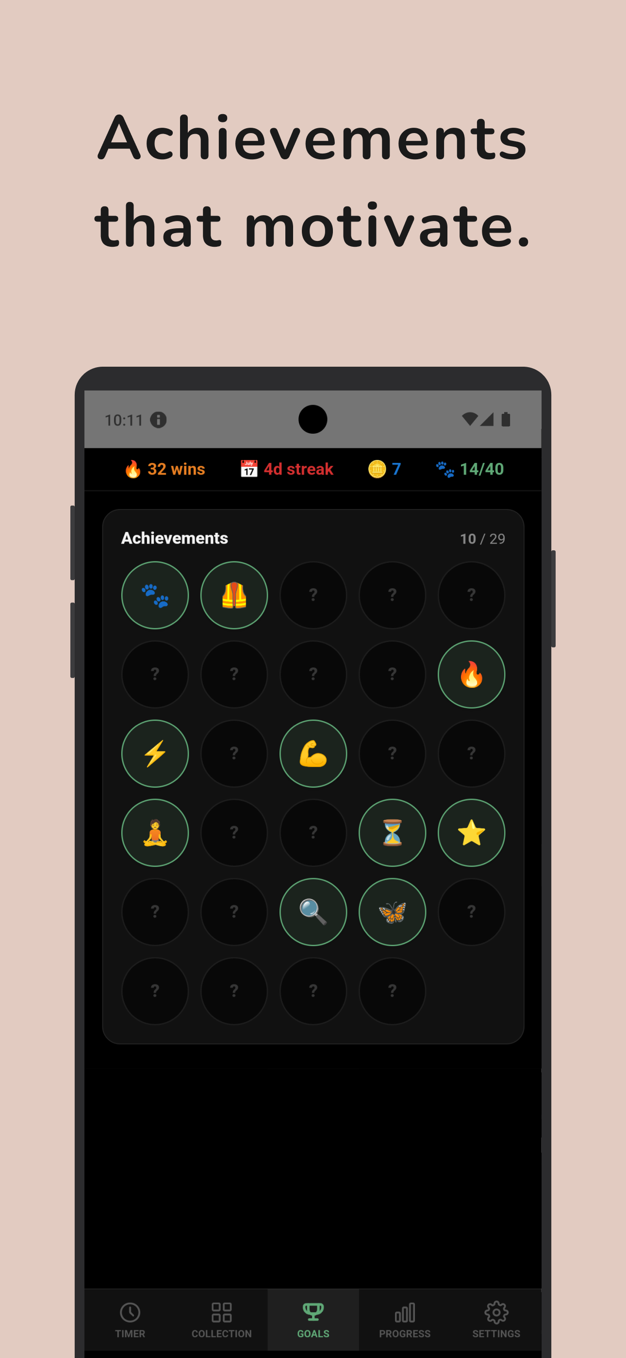 WildFocus achievements — achievements that motivate